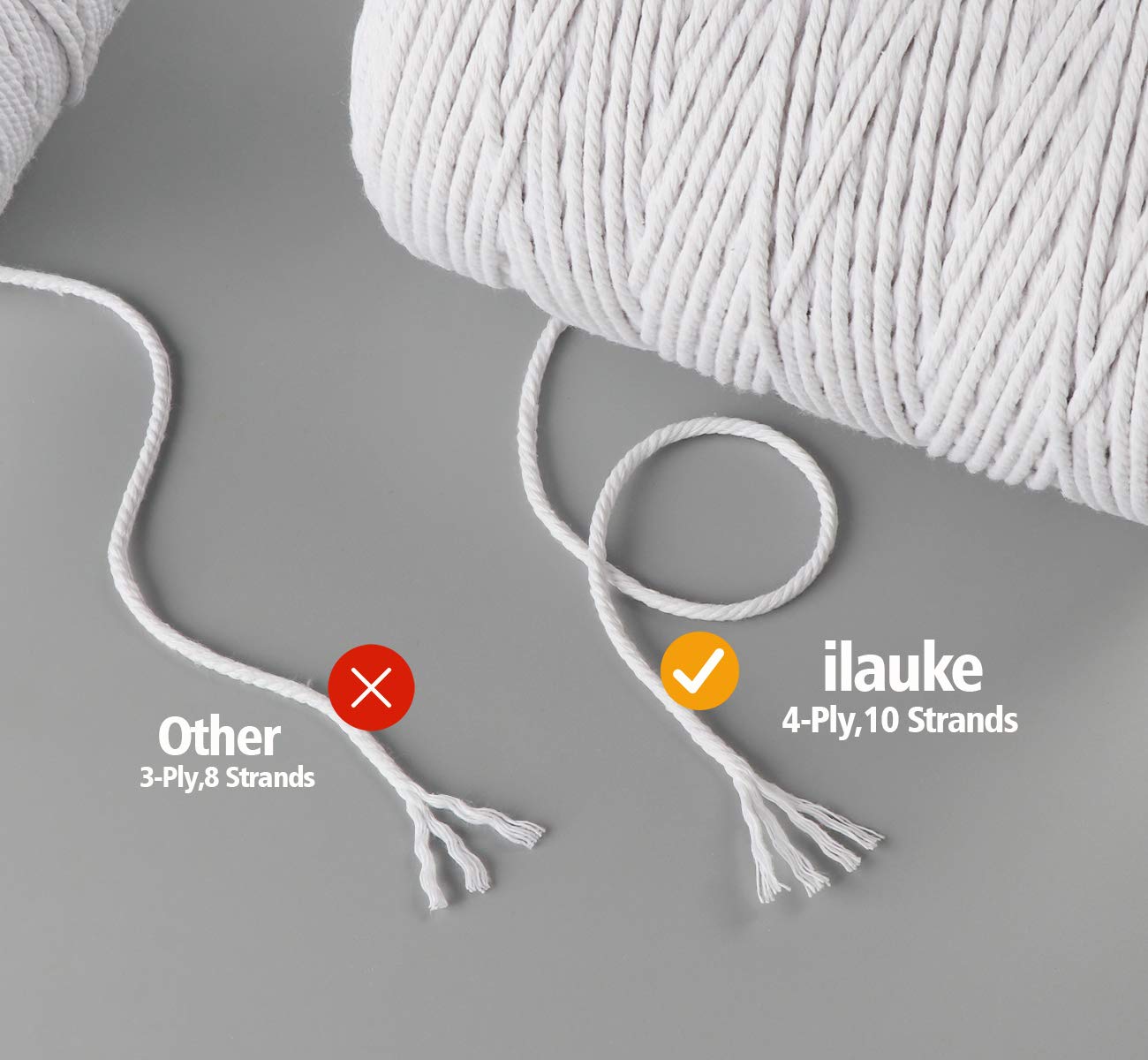 Corde Macramé 300M 3mm 4 Brins – Jaune, Orange, Rouge Naturel, Fil Coton Doux Pour Tentures Murales, Suspensions Plantes, DIY Bohème