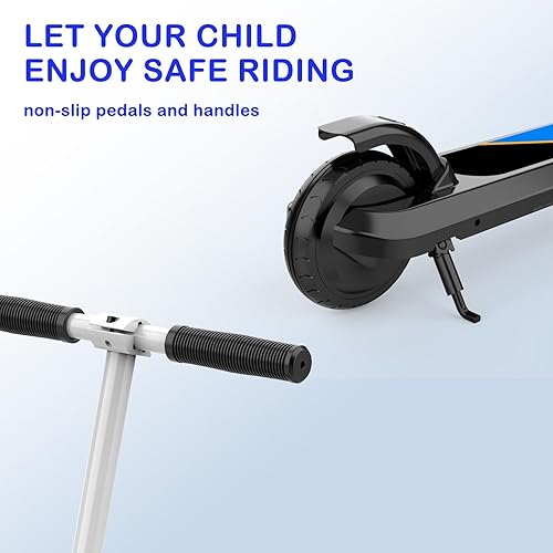 Miniatura 6 de Patinete eléctrico para niños de 6 a 10 años, Kick-Start Boost Scooter con velocidad y altura ajustables, rueda de flash y luces de cubierta Negro