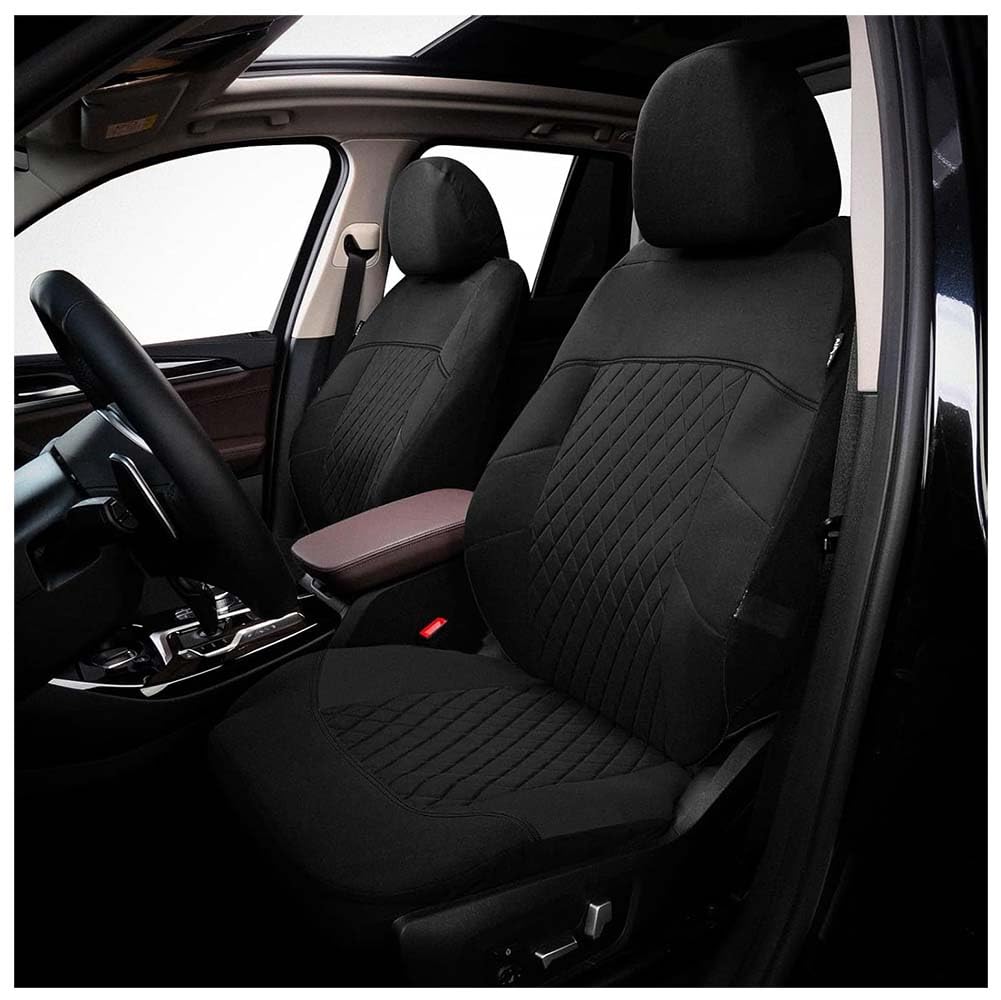 Fundas Asientos Coche para Opel Corsa 2010-2026,Transpirable Antideslizante Cubreasientos De Tela Protectores, Accesorios Coches Interior,A/Black-2Seat