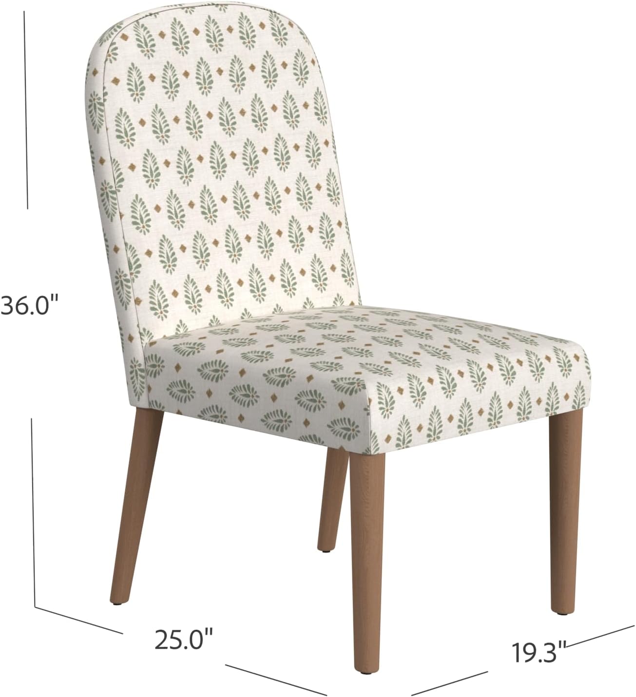 HomePop Classic Parsons Dining Chair, Sage Paisley Medallion (Single Pack)