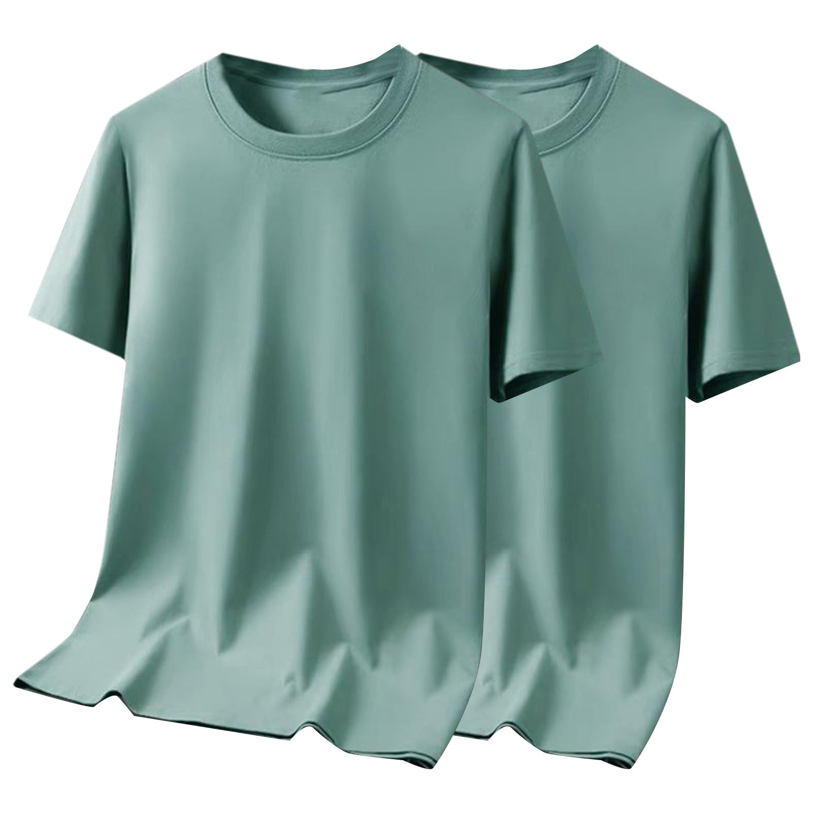 FZYLQY 2 Pack Shirts for Men Short Sleeve Crewneck T-Shirts Big and Tall Basic Tees Shirt Loose Comfy Lightweight Yoga Tops