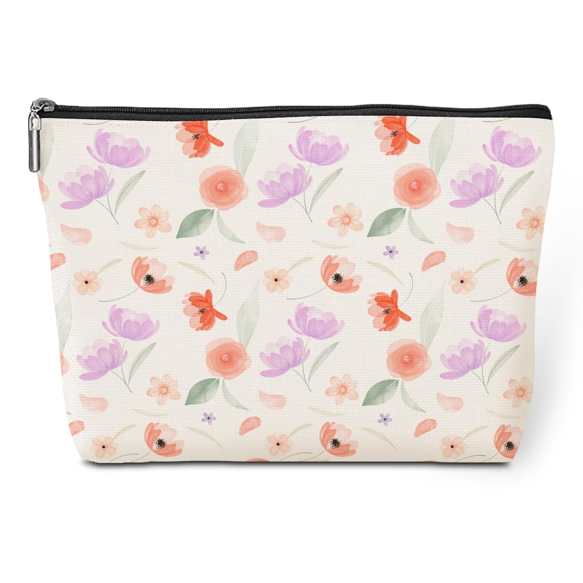 Cute Makeup Bag Funny Watercolor Floral Cosmetic Bags Floral Lover Gifts Flower Supplies for Lovers Women Girl Nurse Doctor Bride Friend Sister Bestie Birthday Christmas Graduation Toiletry Bag