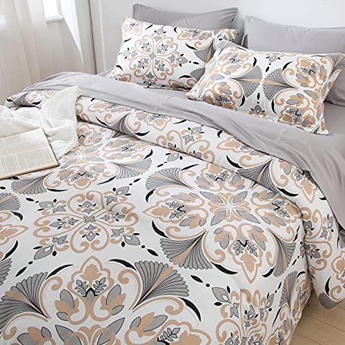 Emme Botanical Floral Comforter Set With Sheets Twin Size 5 Pieces, Brushed Microfiber Bed In A Bag, Ultra Soft And Comfortable Bedding Set For Girls (White Floral, 5-Piece Twin/Twin Xl) #TOP10