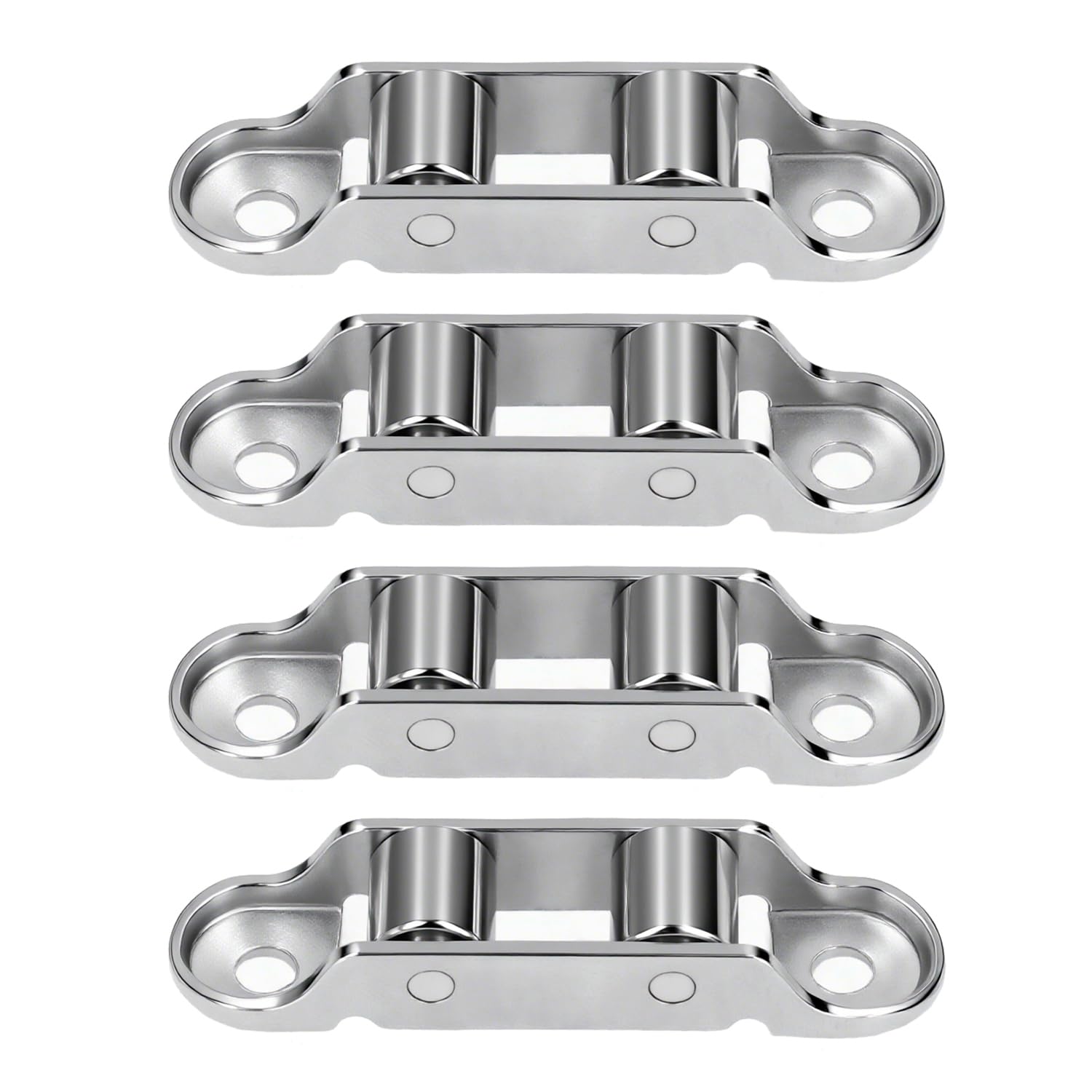 Roulette porte coulissante placard en acier inoxydable double rouleau silencieux x4