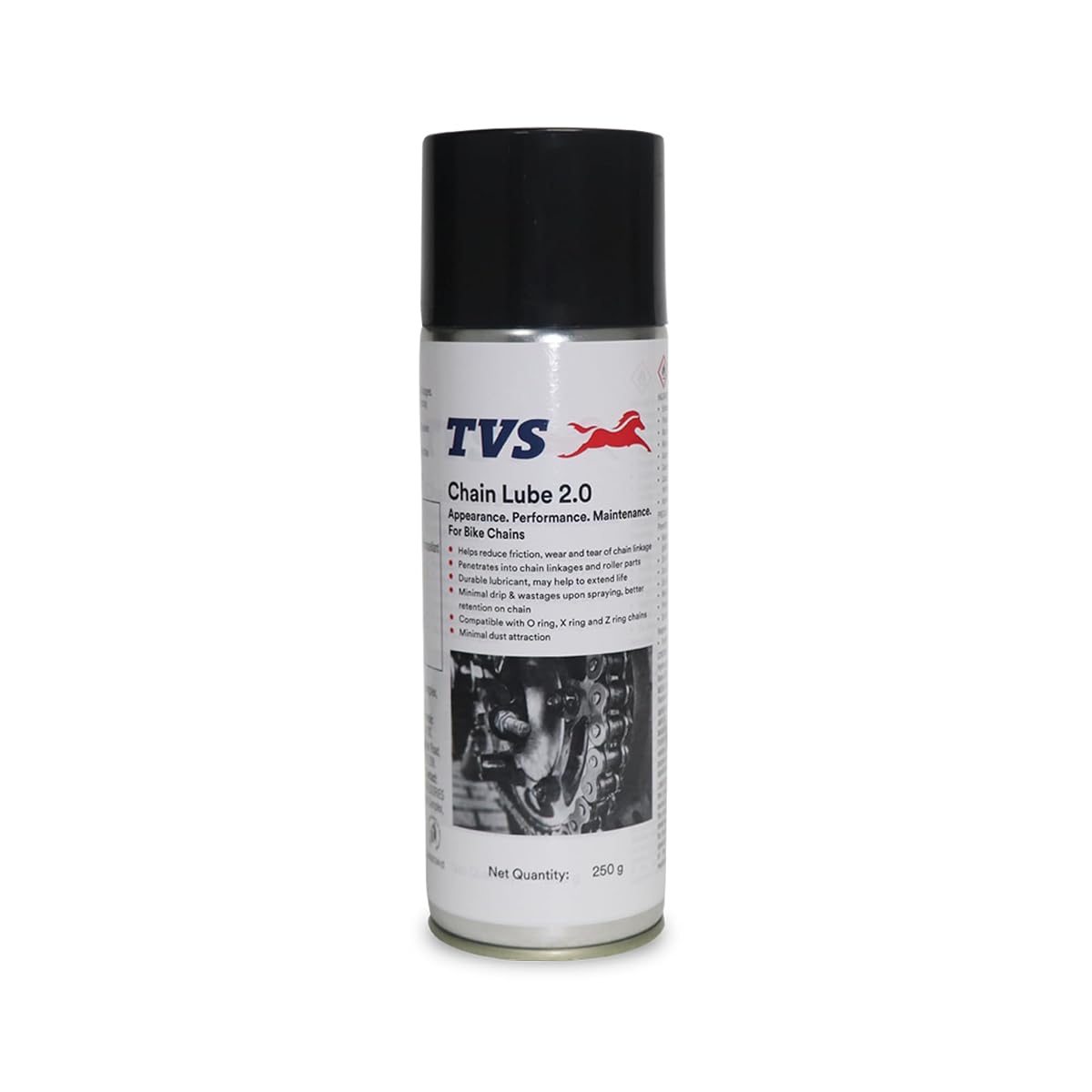TVS Chain Lube 2.0 for Bike Chains, 250g | Advanced Anti-Wear Formula | Reduces