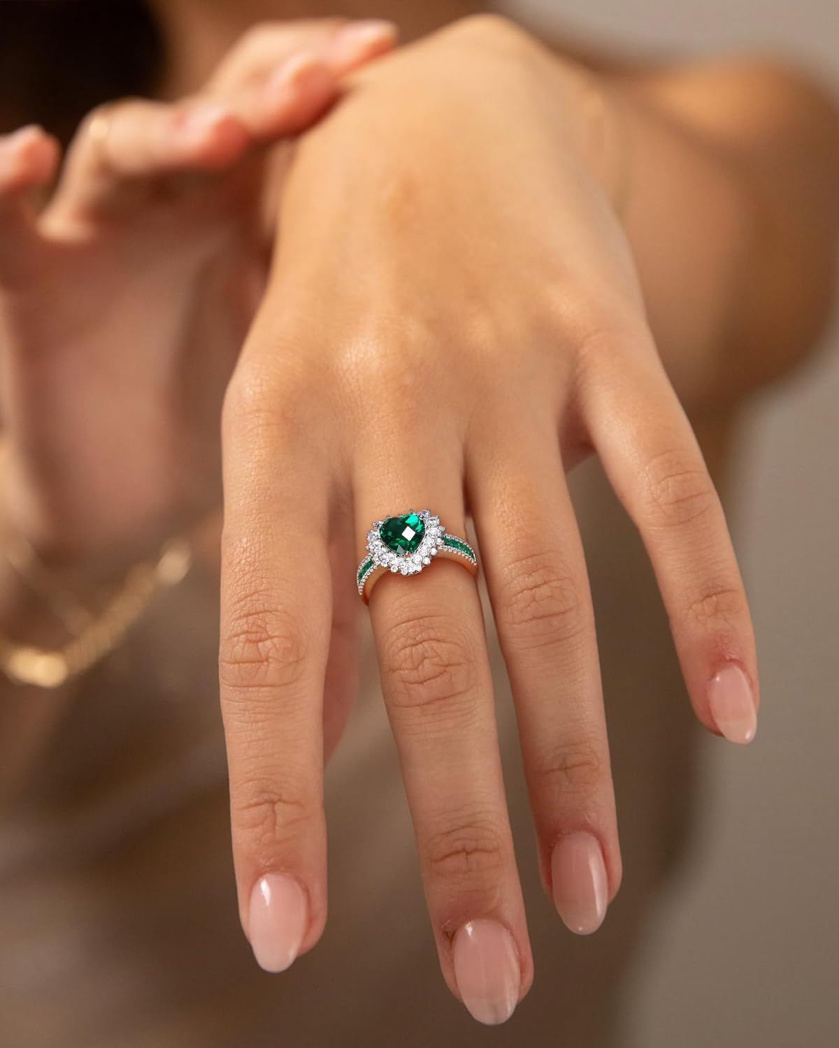 Oval/Heart/Droplet Shape Created Gemstone Rings 14K Gold Plated/ 925 Sterling Silver Birthstone Statement Ring Birthday Engagement Jewelry for Women