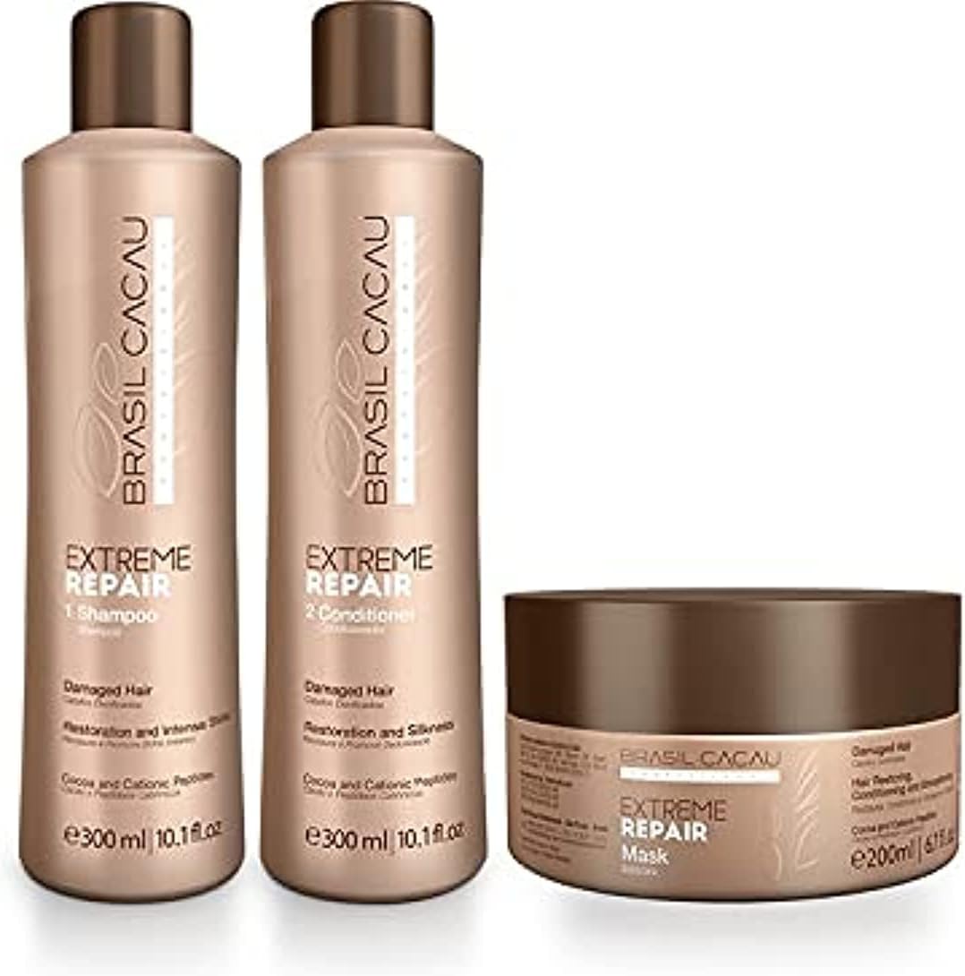 Brasil Cacau Professional Extreme Repair Shampoo 300ml + Conditioner 300ml + Repair Mask 200ml