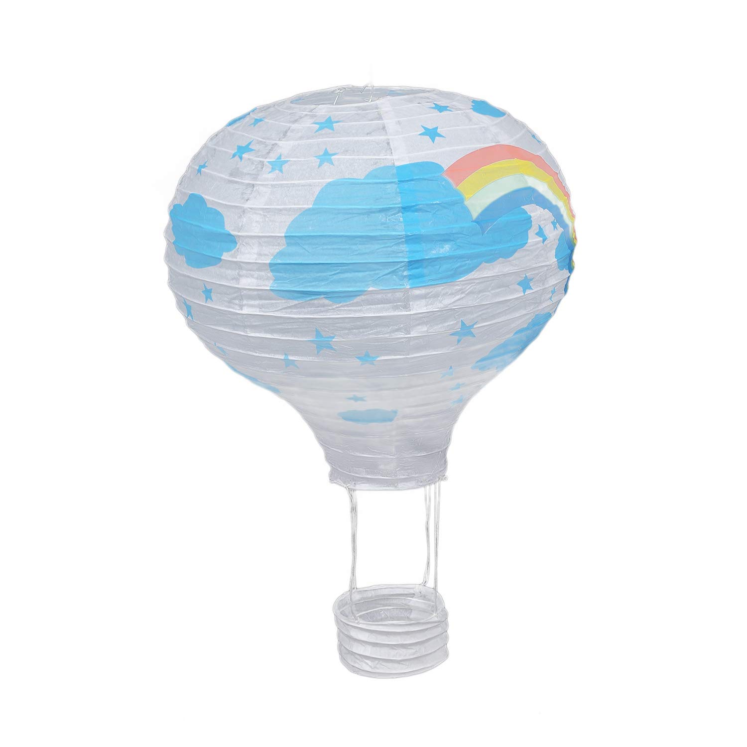 Cookwowe 12inch Hot Balloon Paper Lantern Lampshade Ceiling Light Wedding, White Rainbow