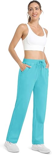 Miniatura 4 de MAGCOMSEN - Pantalones de terciopelo para mujer, pantalones de felpa de pierna recta con cintura elástica, pantalones de estar por casa cálidos