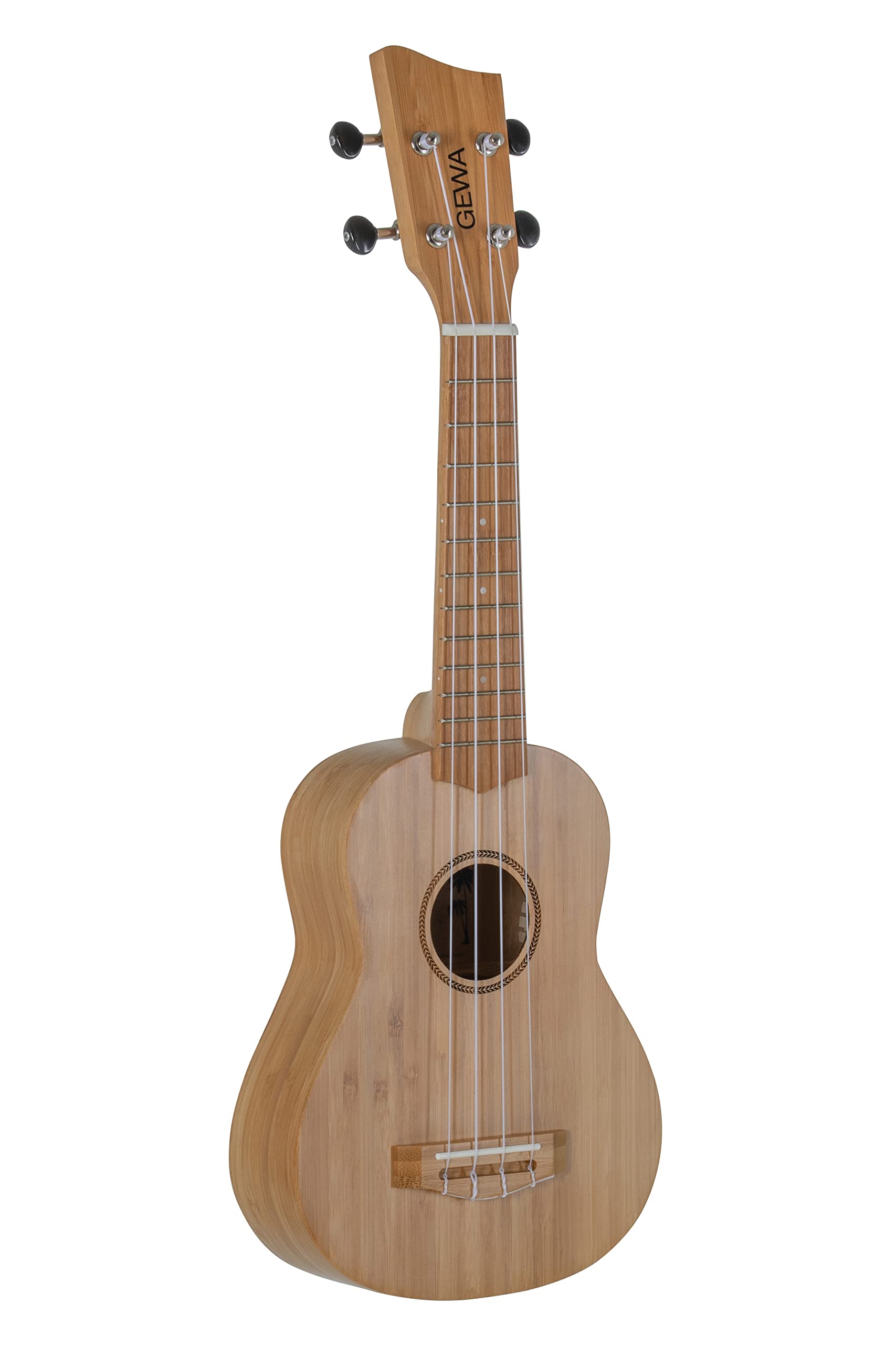 GEWA Sopran Ukulele Manoa - Bambus massiv - Natur seidenmatt - inkl. gepolstertem Gig Bag - K-SO-BB
