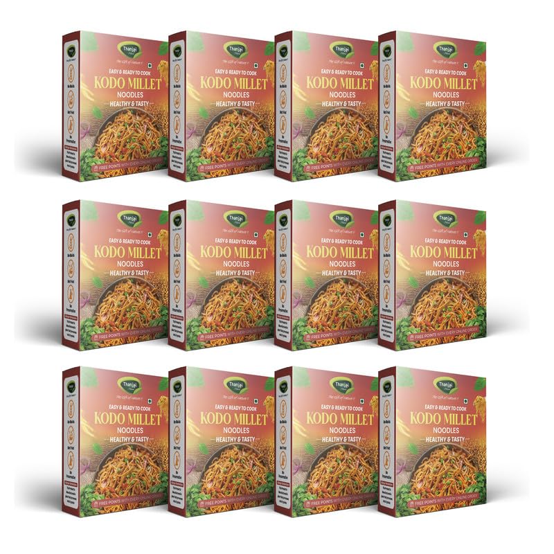 Image of Thanjai Natural Kodo Millet Noodles 180 Grams X 12 (2160 Grams) of Homemade Natural Noodles (No Preservatives, No Chemicals, No Artificial Extract)