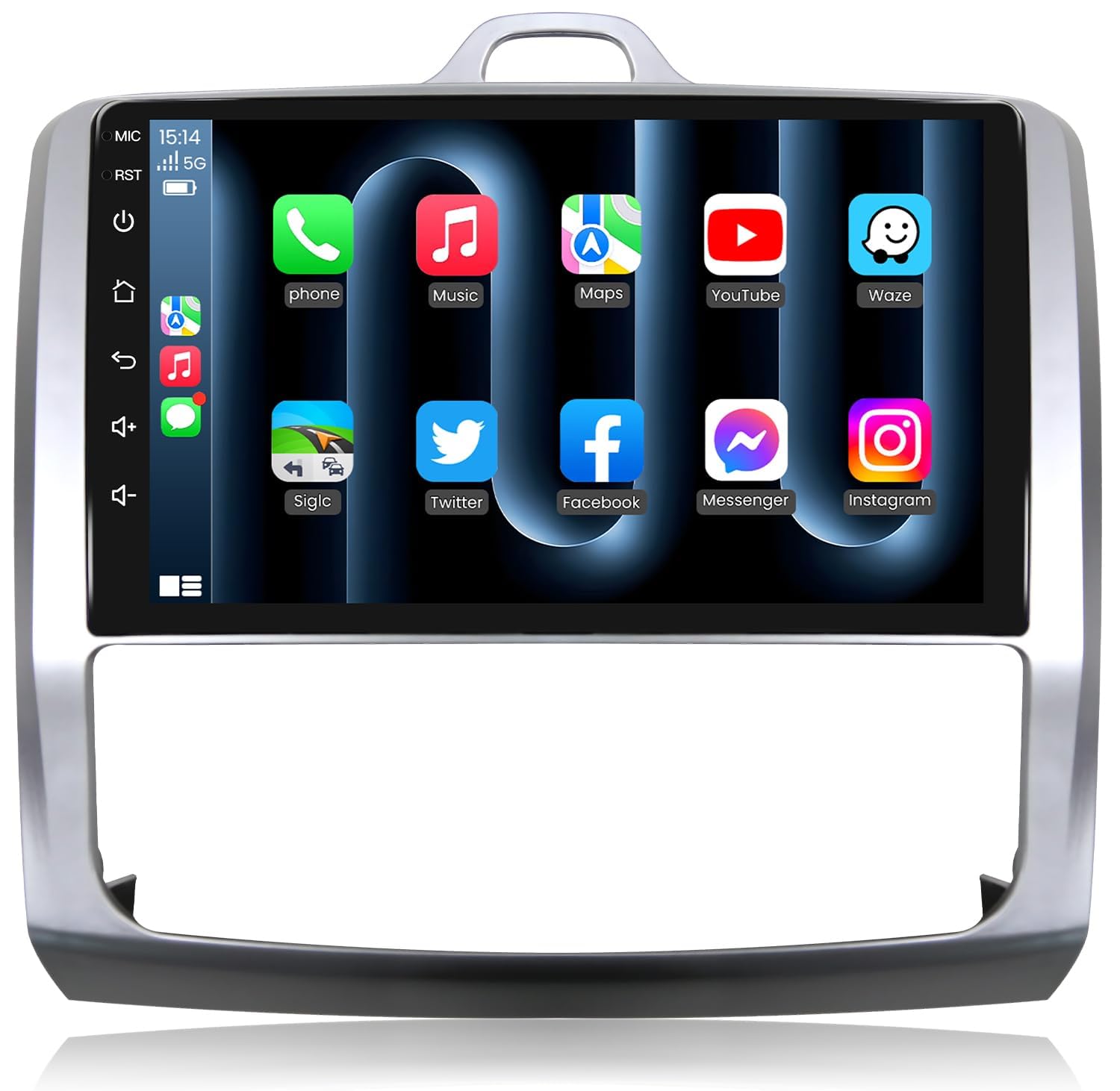 2 64G Android 13 autoradio met Carplay/Android Auto voor Ford Focus Mk2 2004-2011, Bluetooth, Navi, WiFi, Hi-Fi, FM/RDS, achteruitrijcamera, 9 inch scherm autoradio met CANBUS, dubbel luisteren