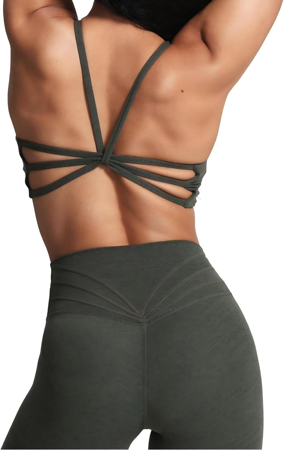 Aoxjox Women's Workout Sports Bras Ruched Rachel Fitness Training Gym Bra Yoga Crop Tank