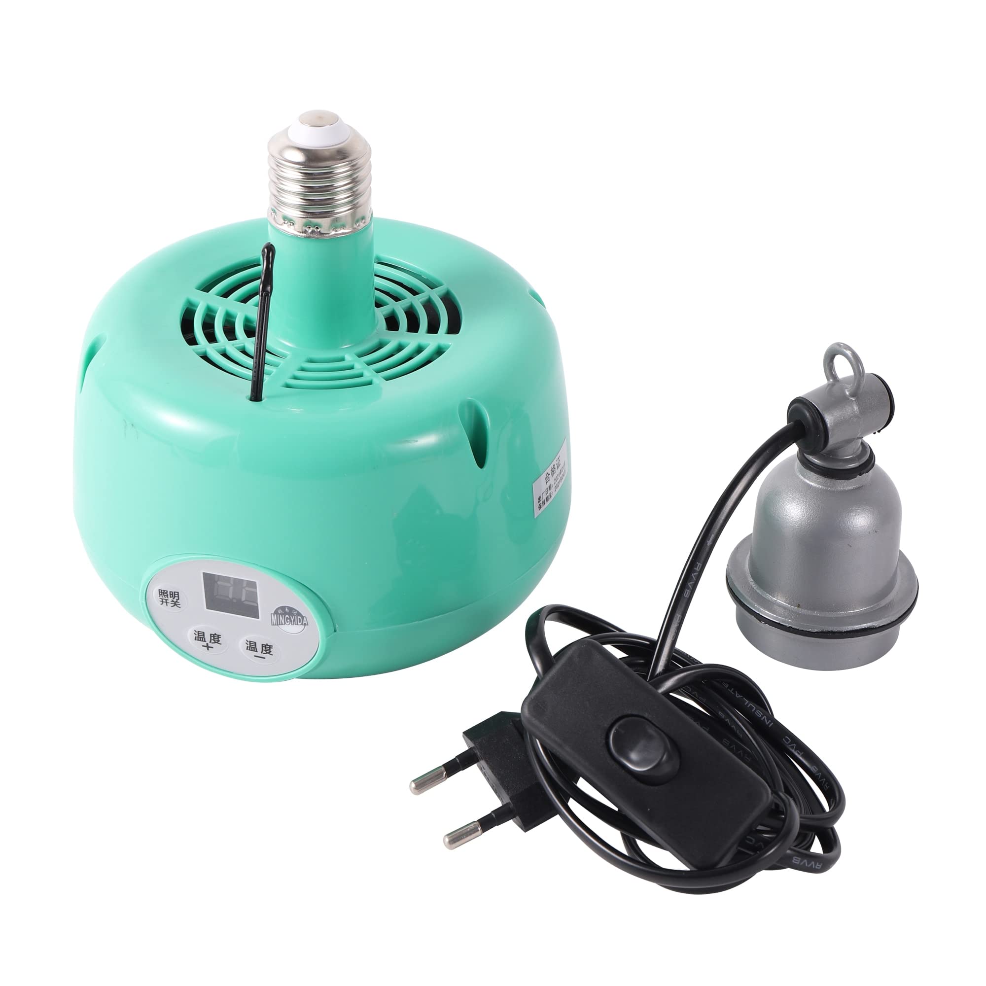 Pet Lampada di Riscaldamento Animale Luce Calda Pollo Regolatore di Temperatura Termostatico Riscaldatore Rettile Scatola di Riscaldamento lampada 220 V 300 W (Color : Bianca)