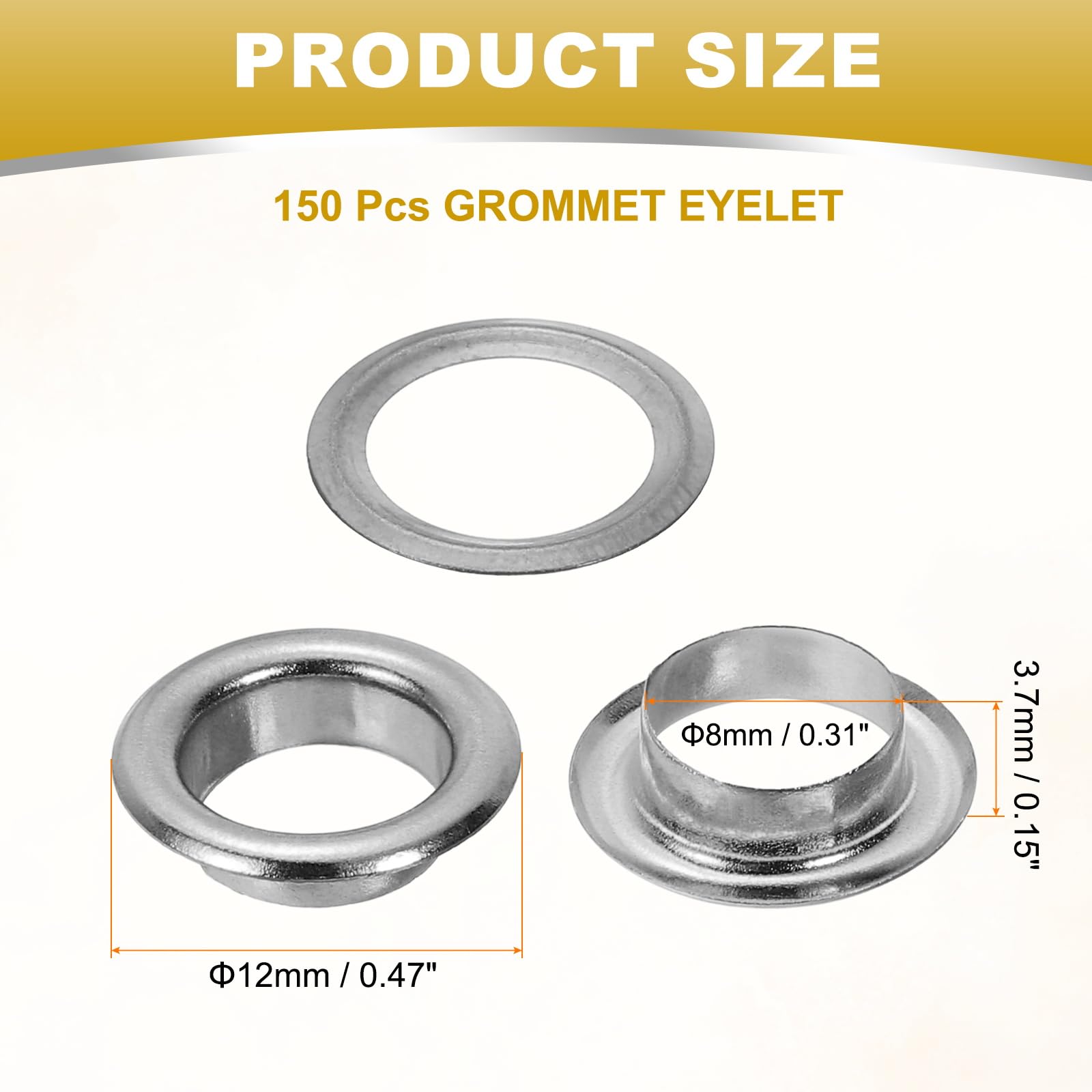 PATIKIL 8mm/5/16" Metal Eyelets - Image 2