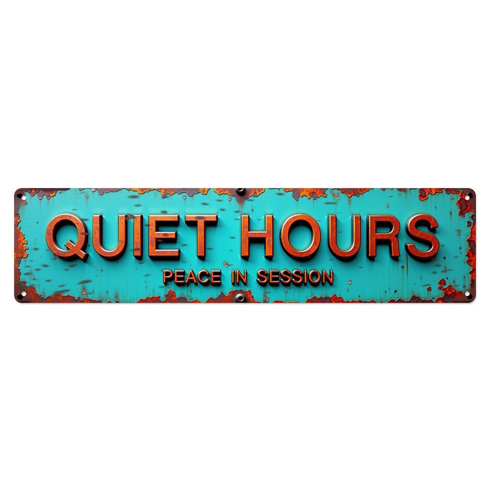Quiet Hours Peace In Session Vintage Tin Sign Retro Metal Wall Decor Metal Poster, Home Bar Garage Farmhouse Cafe Wall Art Decoration 4x16Inch