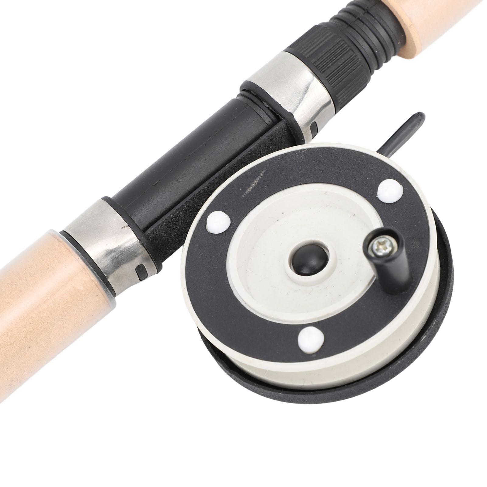 BuyWeek Combo de Caña de Pescar y Carrete, Fibra de Vidrio Plástico Nailon Metal Telescópica con EVA Mango para la Pesca de Hielo