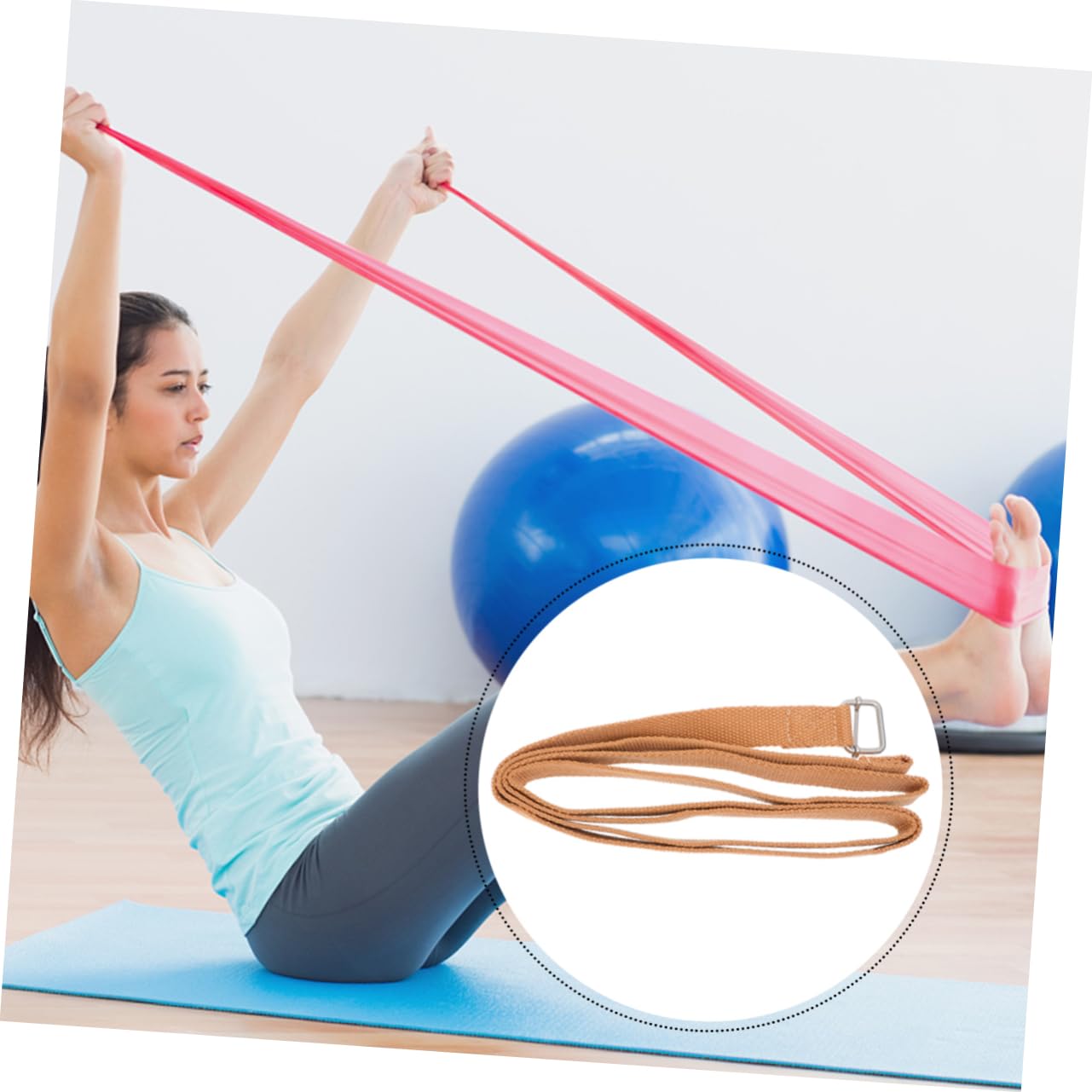 VANZACK 3 Pcs Cotton Yoga Stretch Belt Fitness Band Portable for Deep Stretches