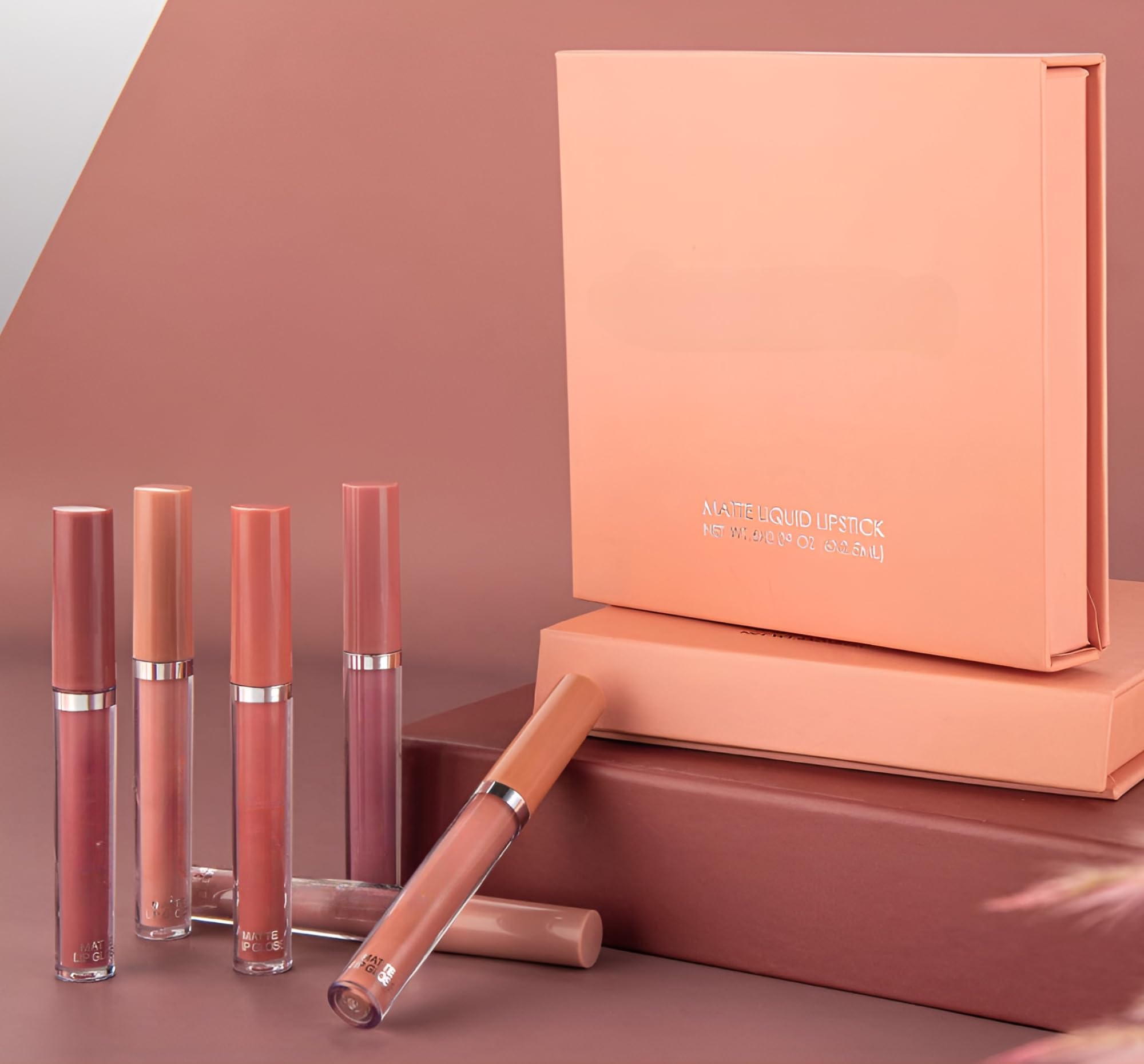 KA CAYLA Handaiyan Liquid Lipstick Set - 6Pcs Liquid Matte Nude Lipsticks For Women Velvet Waterproof Makeup Kit Mini Lipstick Palette Non-Stick Liquid Lipstick Combo Pack-image-0