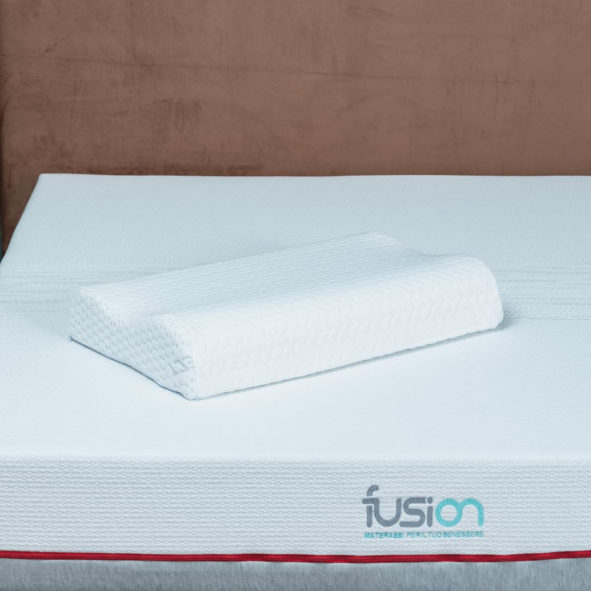 Fusion - Cuscino cervicale in Memory Foam, ortopedico per collo, tecnologia a microsfere PCM Rinfrescante