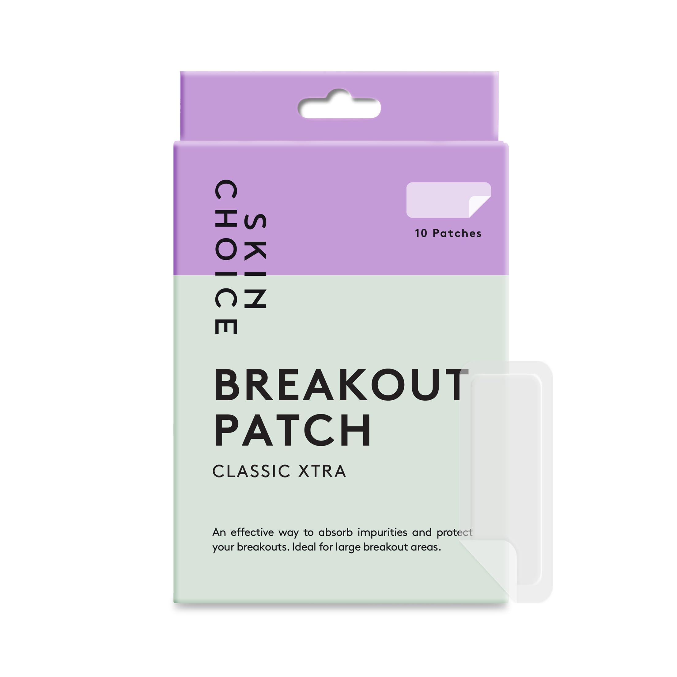 SKIN CHOICE Large Pimple Patches - Breakout Patch Classic Xtra - Mighty Large Spot Patches, Large Hydrocolloid Patch, Vegan, Cruelty-Free, Korean Skin Care (Pack of 10)