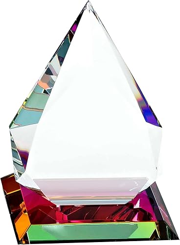 Miniatura 5 de Baudville Trofeo de cristal luminario vibrante grabado personalizado - Trofeo Spotlight