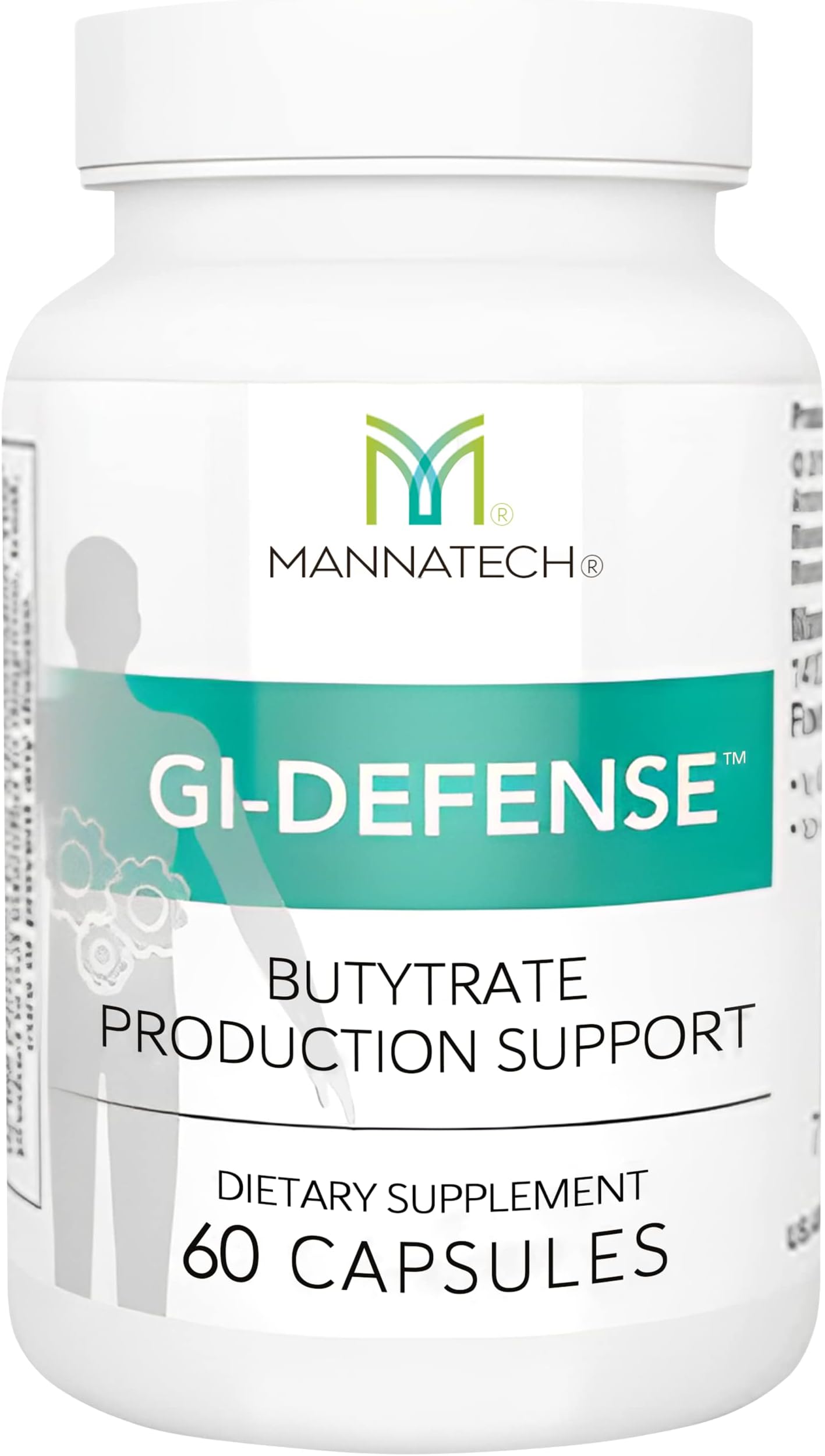 Butyrate Supplement - Supports Gut Barrier Function, Intestinal Health, and Digestive Comfort - Promotes Short Chain Fatty Acid Production, Immune Support Supplement GI-Defense 60 Capsules