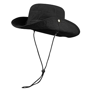 CLAPE Fishing Sun Boonie Hat UV Protection Safari Cap Outdoor Hunting Camping Hat with Chin Cord Wide Brim