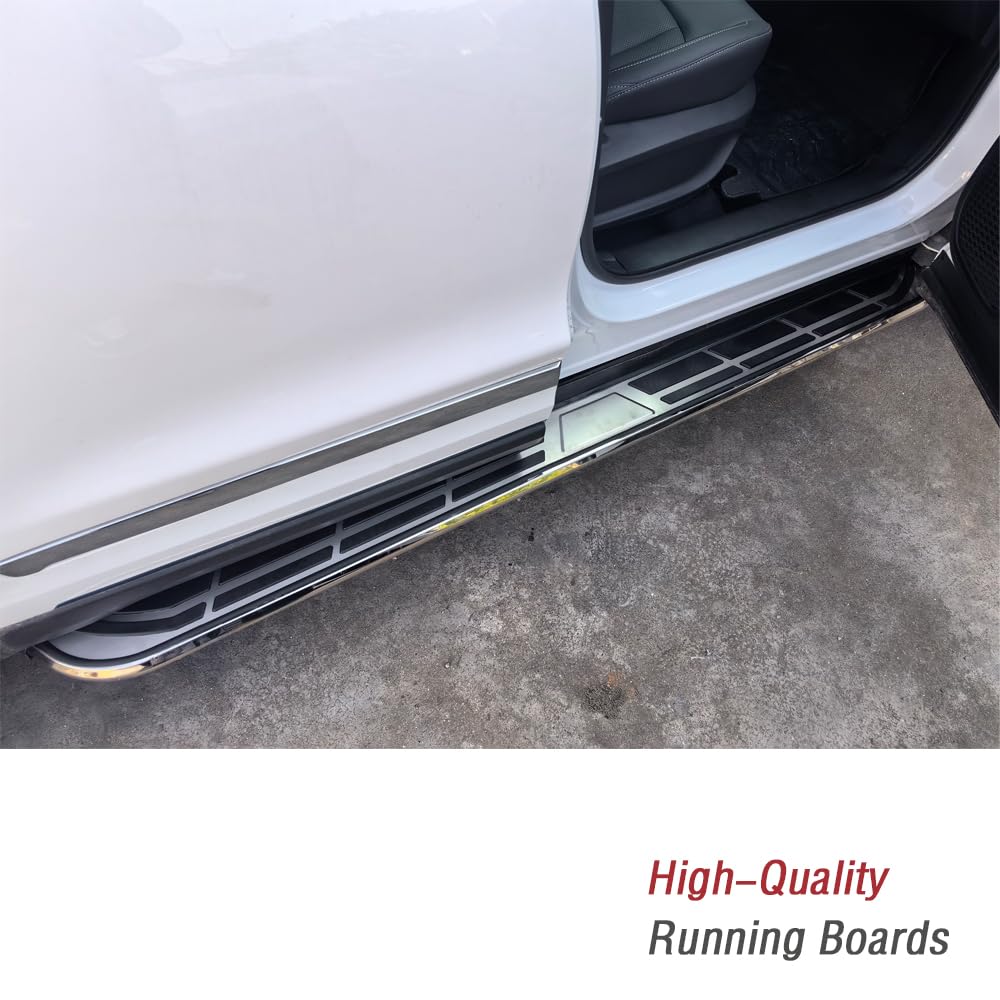 Deski do biegania do Chery TIGGO 4 PRO 2020-2026, 2 szt., aluminiowe stałe stopnie boczne (z uchwytem), zestaw bez wiercenia, zestaw śrub | DIY Project SUV, akcesoria do szyn, srebrne (1 zestaw) (YKX)