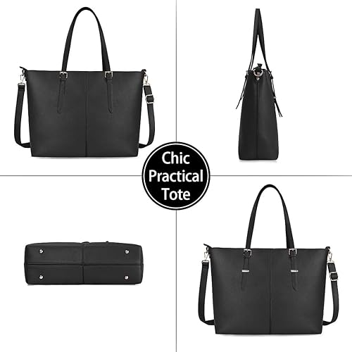 Miniatura 6 de Bolsa de mano para computadora portátil de 15.6 pulgadas para mujer, bolsa de trabajo de oficina