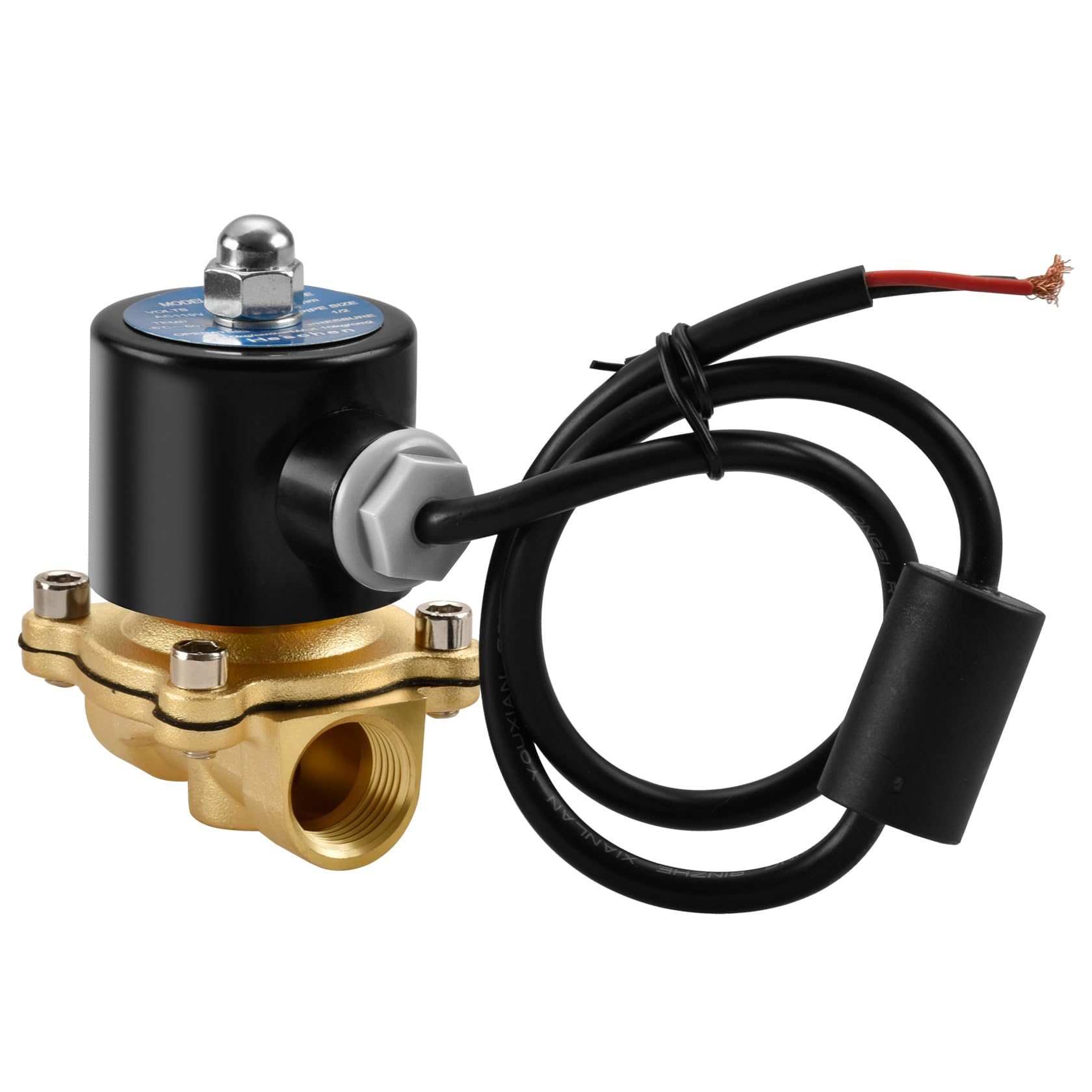 Heschen Válvula solenoide eléctrica de latón, 2W-160-15J, PT1/2'', AC220V, aire de agua de acción directa, válvula de reemplazo normalmente cerrada