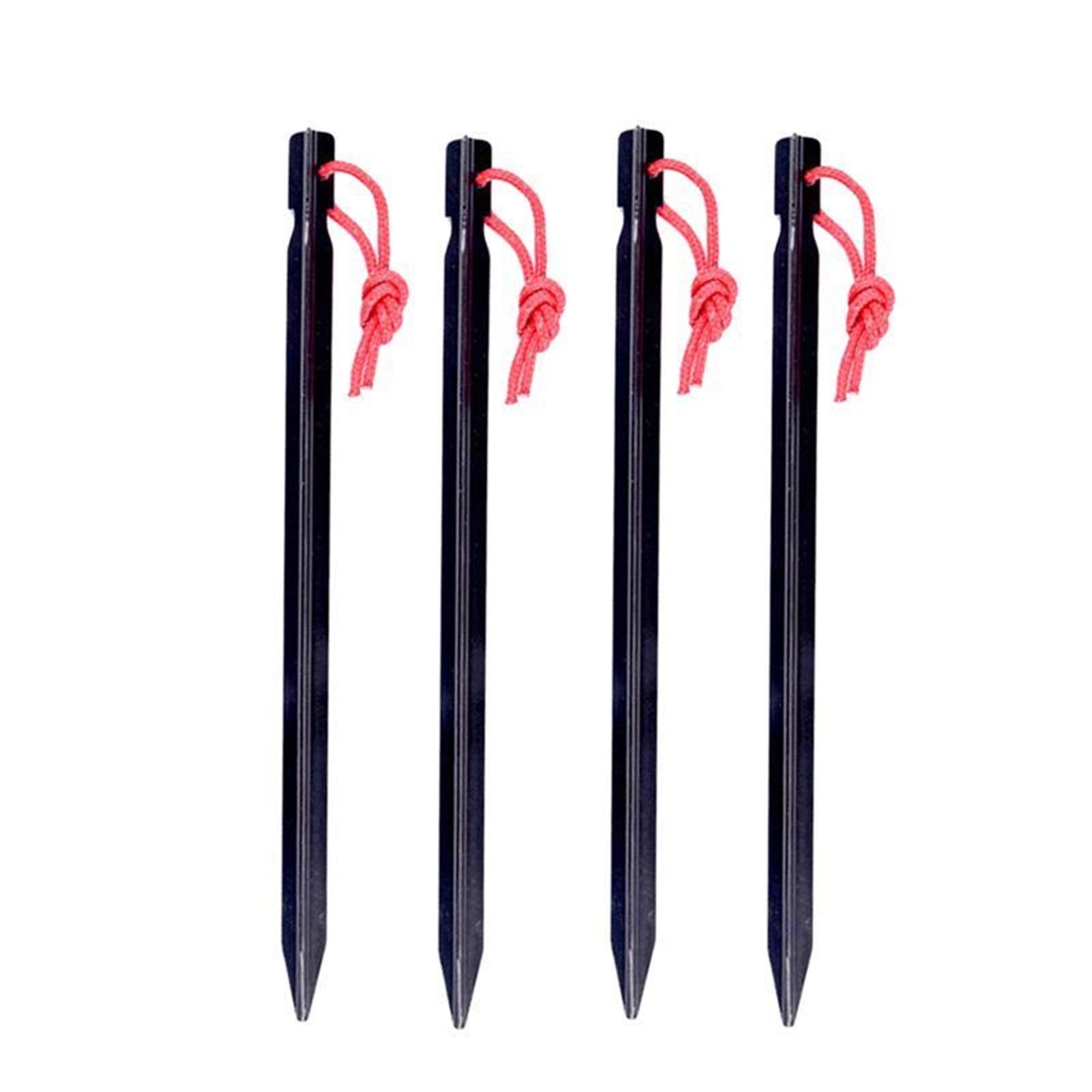 Gwoździe do namiotu 4 szt. Na zewnątrz 23 cm Ultralekkie gwoździe ze stopu aluminium Szpilki do namiotu kempingowego Gwoździe do palików namiotu Na zewnątrz Camping Piknik Stały namiot (czarny)
