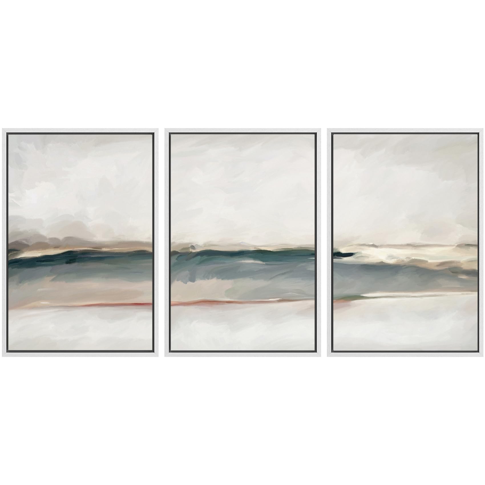 SIGNWIN Framed Canvas Print Wall Art Set Coastal Serenity Abstract Seaside Illustrations Modern Art Decorative Rustic Calm/Zen for Living Room, Bedroom, Office - 24"x36"x3 Natural — view 122