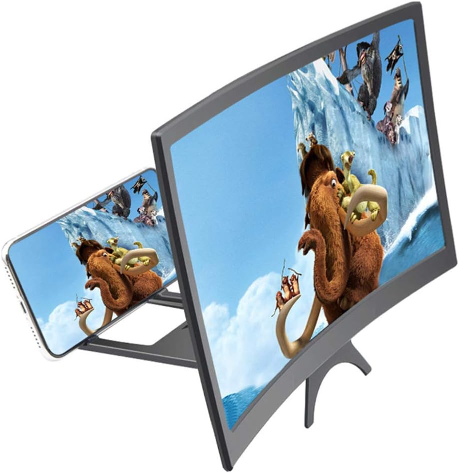 SUNGOOYUE Lupa portátil para pantalla de teléfono, ampliadora de imágenes 3D HD con placa de goma de fuerte absorción, para efecto de visualización de vídeo y alivio de la fatiga visual (como se muestra)