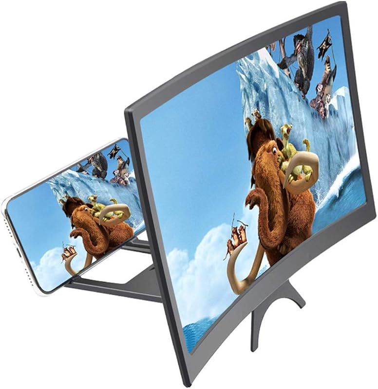SUNGOOYUE Portable Phone Screen Magnifier, 3D HD Picture Enlarger with Rubber Strong Absorption Plate, for Video Viewing Effect and Visual Fatigue Relief (As Shown)