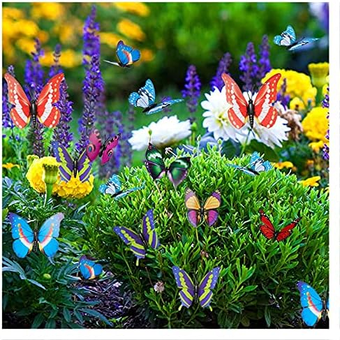 Decoraciones de jardín 20 piezas de estacas de mariposas y 4 piezas de