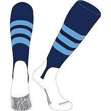 PEAR SOX OTC Baseball Softball Stirrup Socks E, 5in Navy, Sky Blue, Black