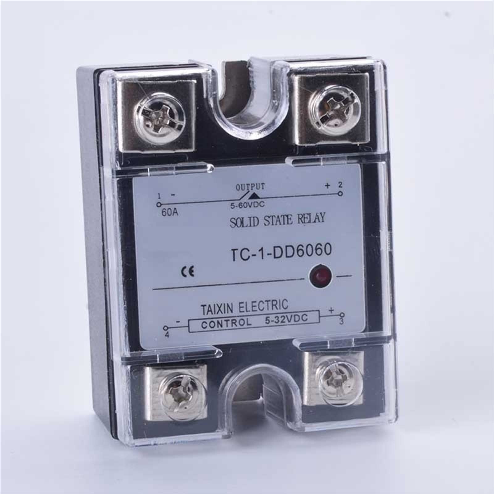 AERBNYEQP DC-DC SSR Solid State Relay SSR-25DA SSR-10DA SSR-40DA Input 5-32VDC Output 5-60VDC 40A with Protective Cover 1Pcs(SSR-25DD)