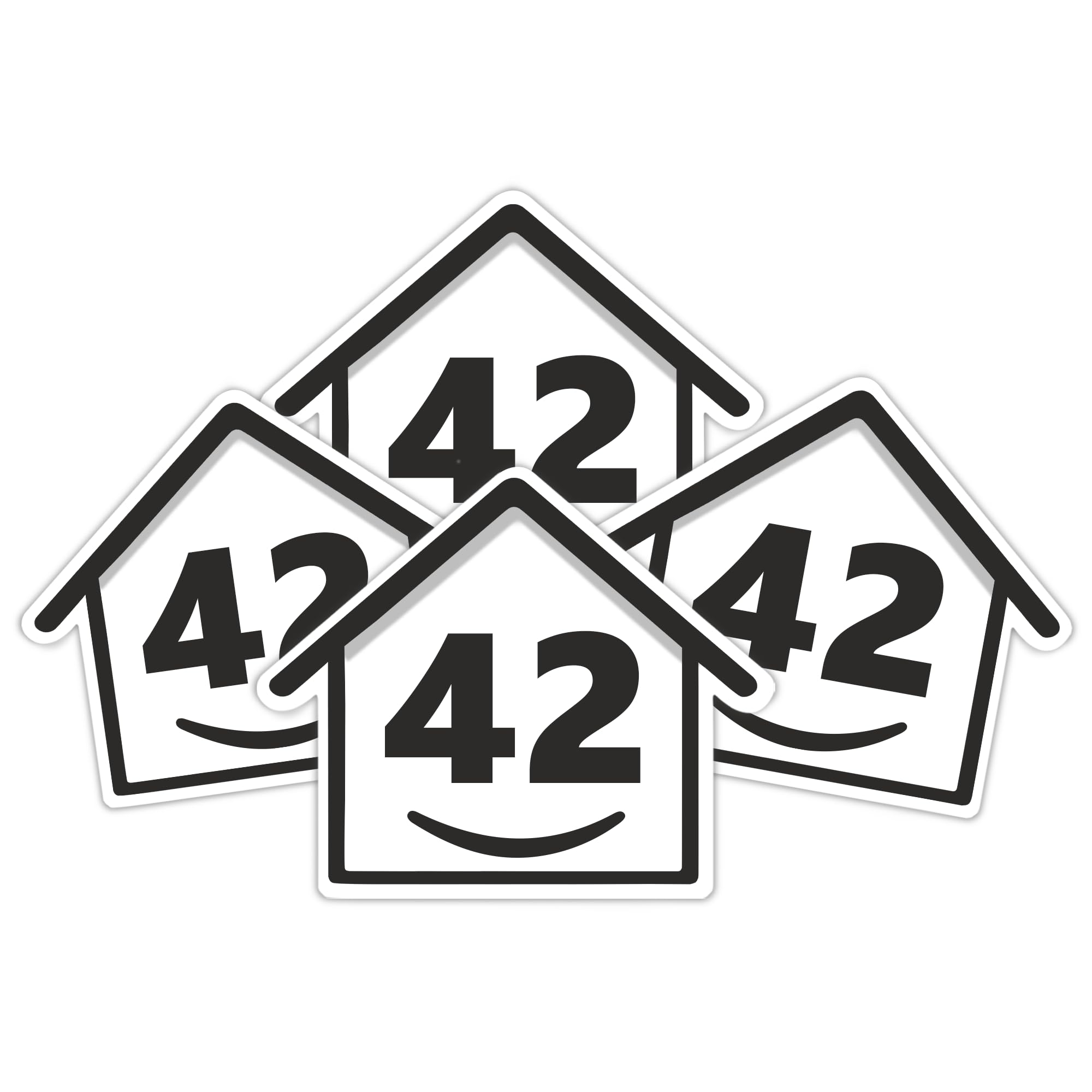 4 x Bin Numbers for Wheelie Bins, 1-99, 15cm ‘Happy House’ Design Dustbin Stickers, Easy Application Stick On Number Stickers - Weatherproof Self Adhesive Vinyl, Black (11) — view 99