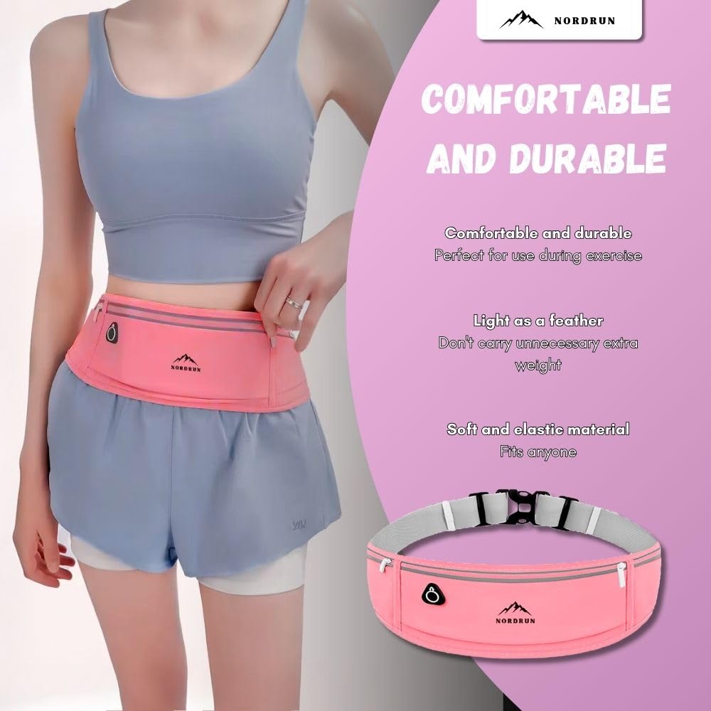 Adjustable and Waterproof Running Belt Suitable for All Phones, Dark Pink, 20 x 10 cm - Image 3