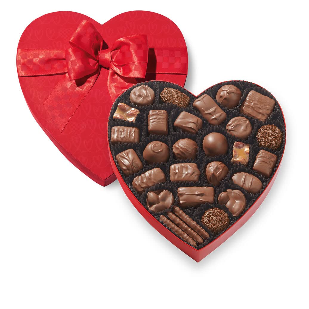 See's Candies 1 lb Valentine's Day Classic Red Heart Milk Chocolates