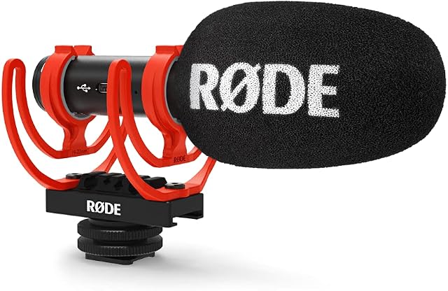 RØDE VideoMic GO II Ultra-compact and Lightweight Shotgun Microphone with USB Audio for Filmmaking, Content Creation, Location Recording, Voice Overs, Podcasting and Video Calls