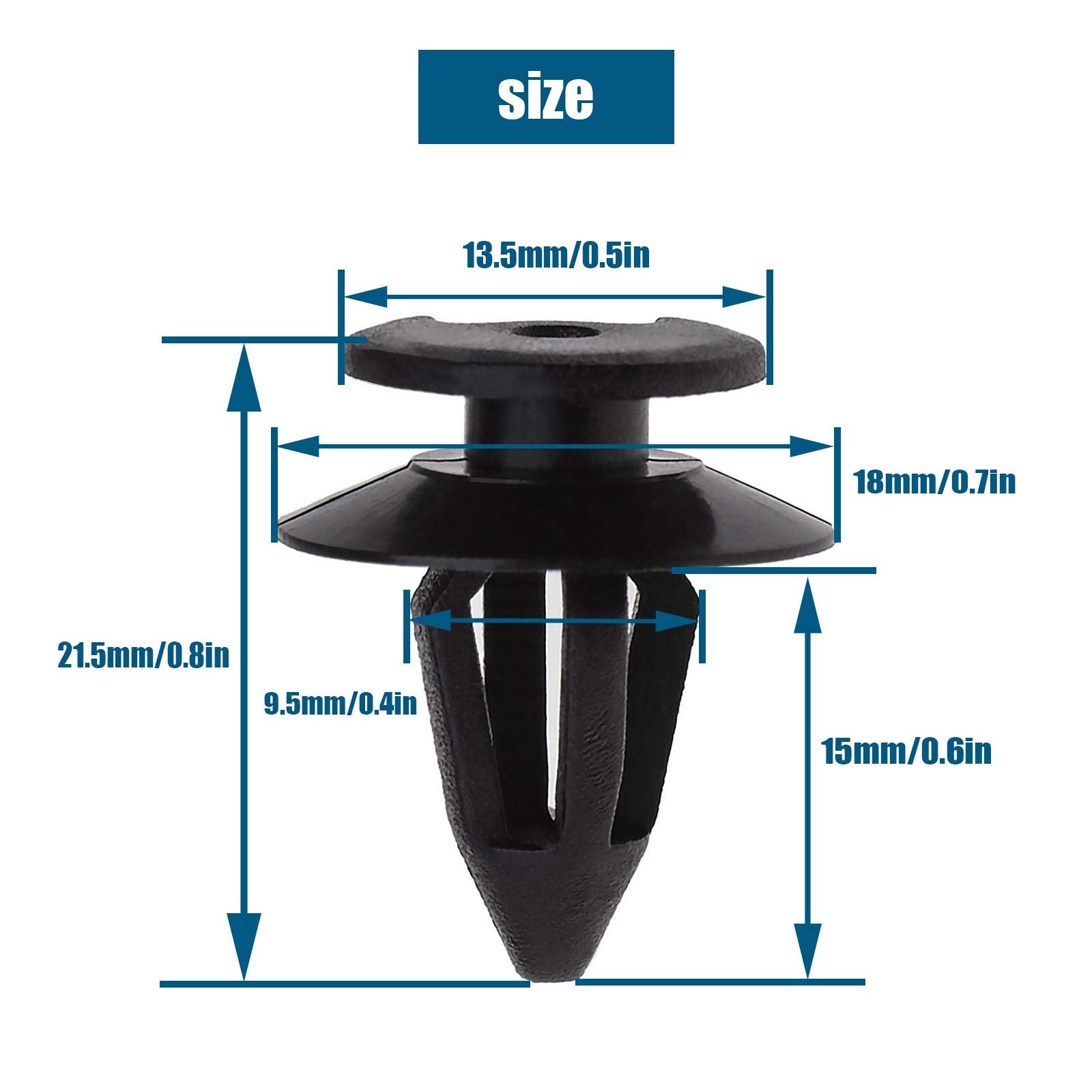 100 Clip Di Fissaggio Per Pannelli Auto In Plastica – Per Parafango, Portiera, Paraurti – Compatibili VW T3 T4 T25 E BMW (823867299, 51411973500)