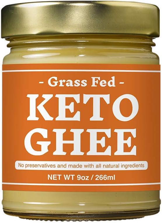 Grass-Fed Ghee Clarified Butter,Organic,Gluten-Free,Unsalted,USDA Certified by Rainbow Farms - Glass Jar (1pack)