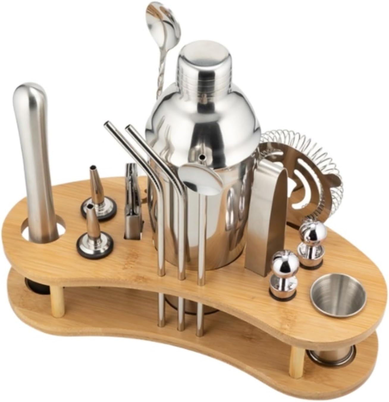 Set de Coctelera de Acero Inoxidable de 16 Piezas Kit Bartender