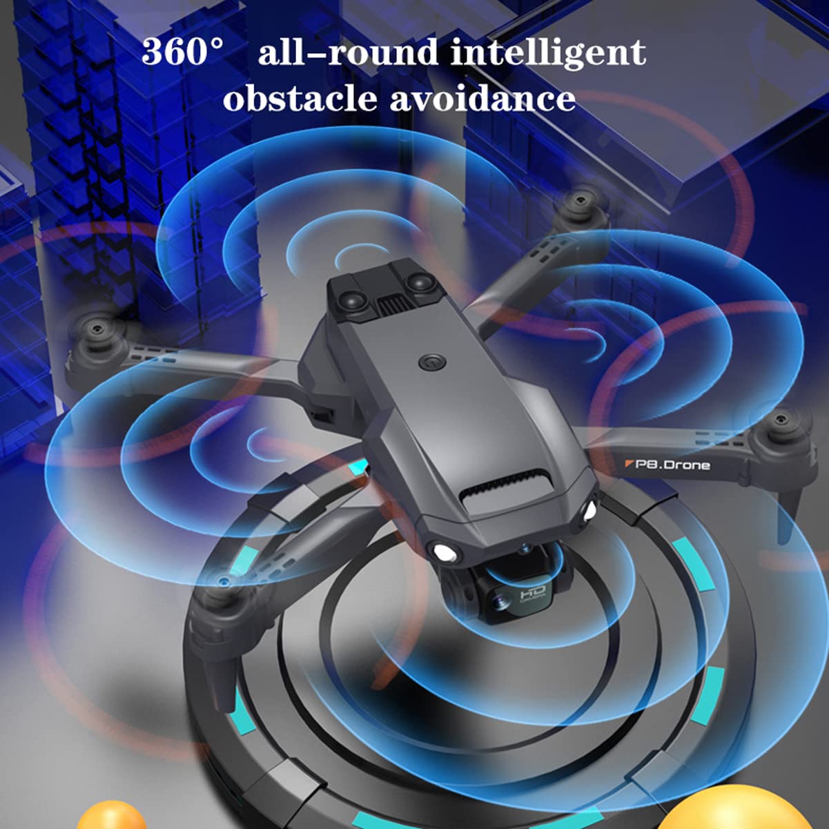Drone avec caméra 8K pour Adultes, Mini Drone RC avec caméra ESC, évitement d'obstacles Intelligent, Suivi Intelligent, positionnement du Flux Optique, Transmission en Temps réel 5G (Noir)
