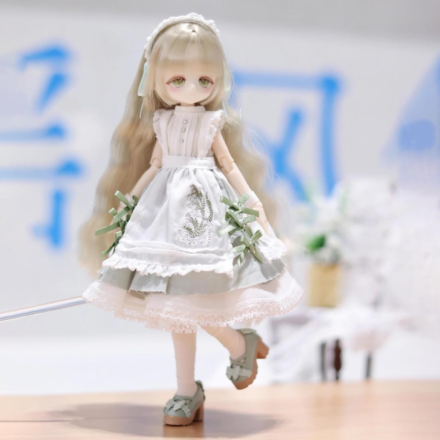 BJD Dolls 1/8 BJD Doll 9" Ball Jointed Doll Dress Up Dolls Collectible Figures Collection Gift for Party Birthday Ages 15 and Up PVC & ABS Costume Included, Lily of the Vally Whispers