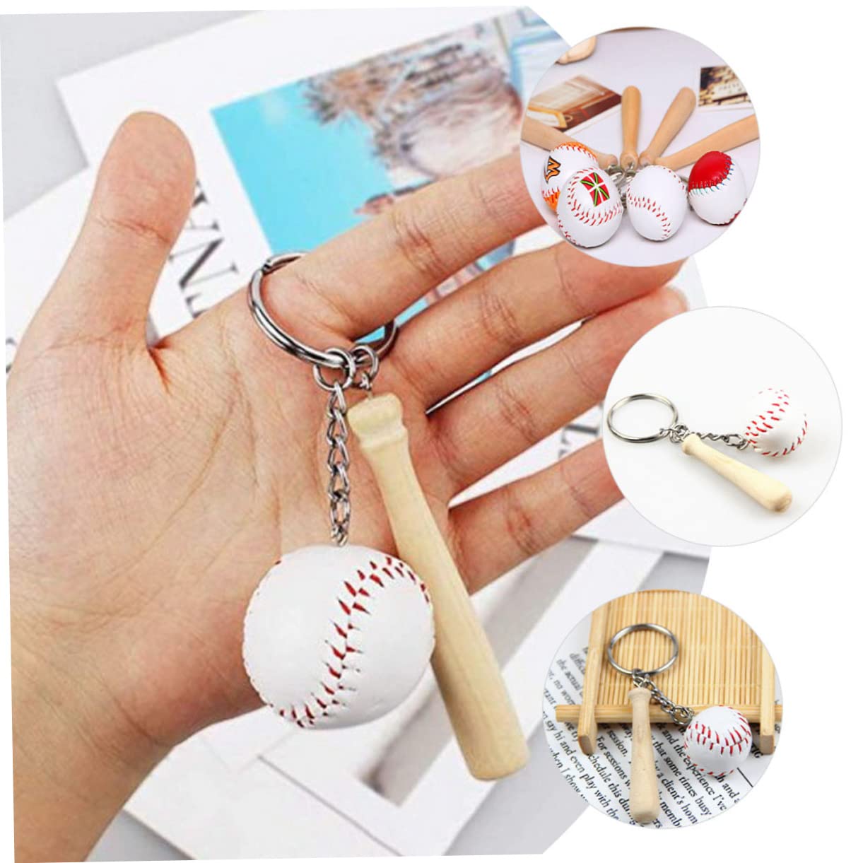 Amosfun 24stücke Baseball Schlüsselanhänger Dekorative Schlüsselringe Für Baseball-party Schlüsselanhänger Mit Hängendem Design Für Und Sportliebhaber