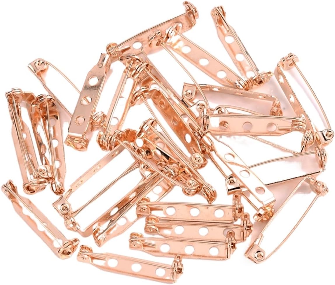 Brooch Clasps Pin,30Pcs/lot 20 25 32mm Double Brooch Clip Base Pins Blank Base For Diy Jewelry Making Supplies (Color : Gold2, Size : 25mm30pcs) (Color : Gold2, Size : 25mm30pcs) ( Color : Gold2 , Siz
