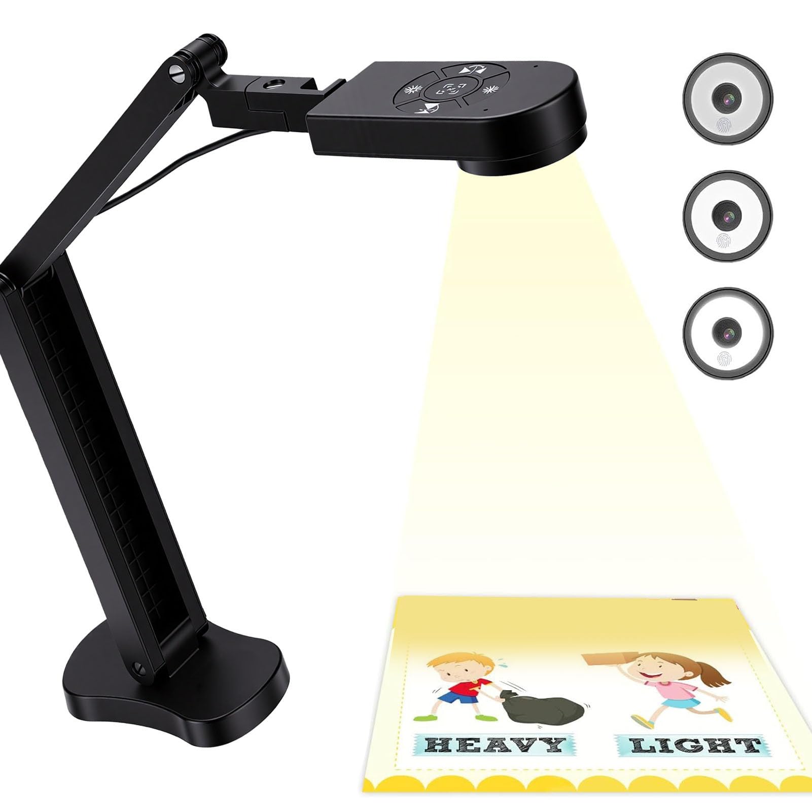 Tosuny Cámara de Documentos USB 4K 8MP con Enfoque Automático, Escáner A3/ Plegable, Luz LED Ajustable y Micrófono Dual, de Imagen para Enseñanza Remota y Videoconferencias